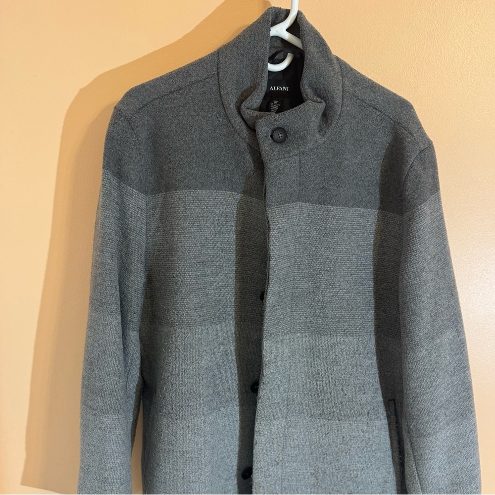 Alfani gray multi-tone overcoat XL